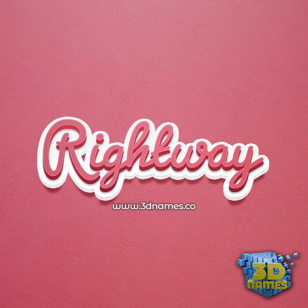 rightway in Red Scribble style - 3D name wallpaper