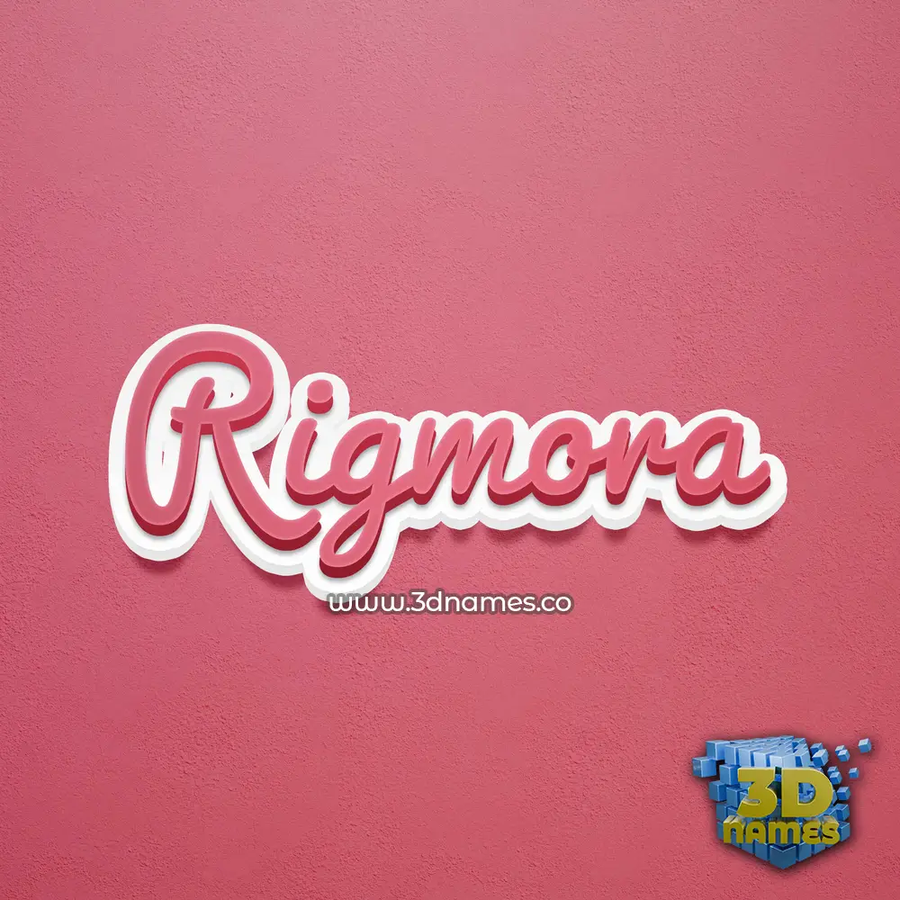 rigmora in Red Scribble style - 3D name wallpaper