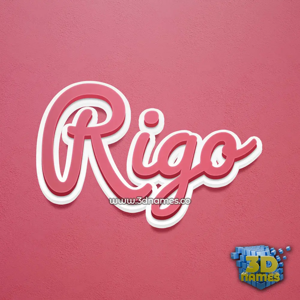 rigo in Red Scribble style - 3D name wallpaper
