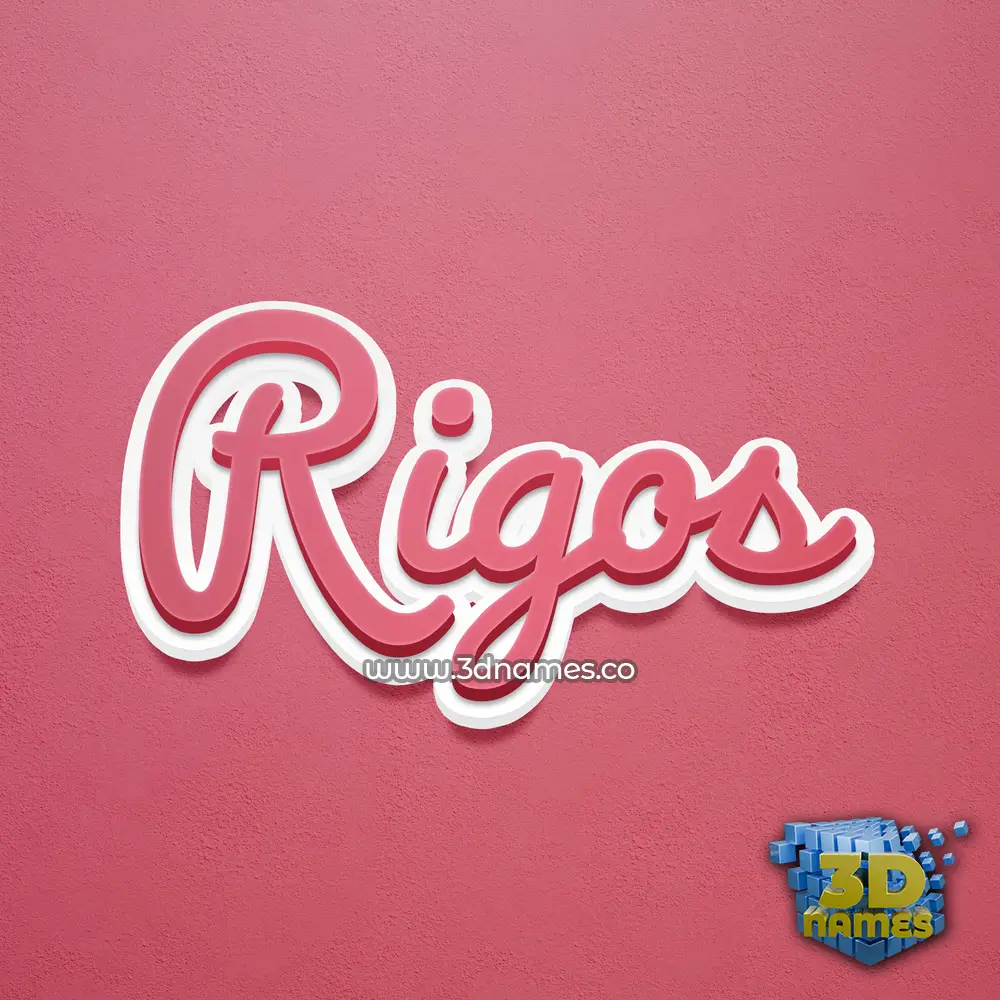 rigos in Red Scribble style - 3D name wallpaper