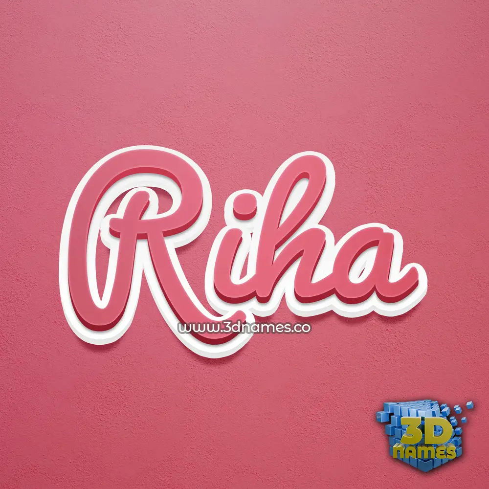 riha in Red Scribble style - 3D name wallpaper