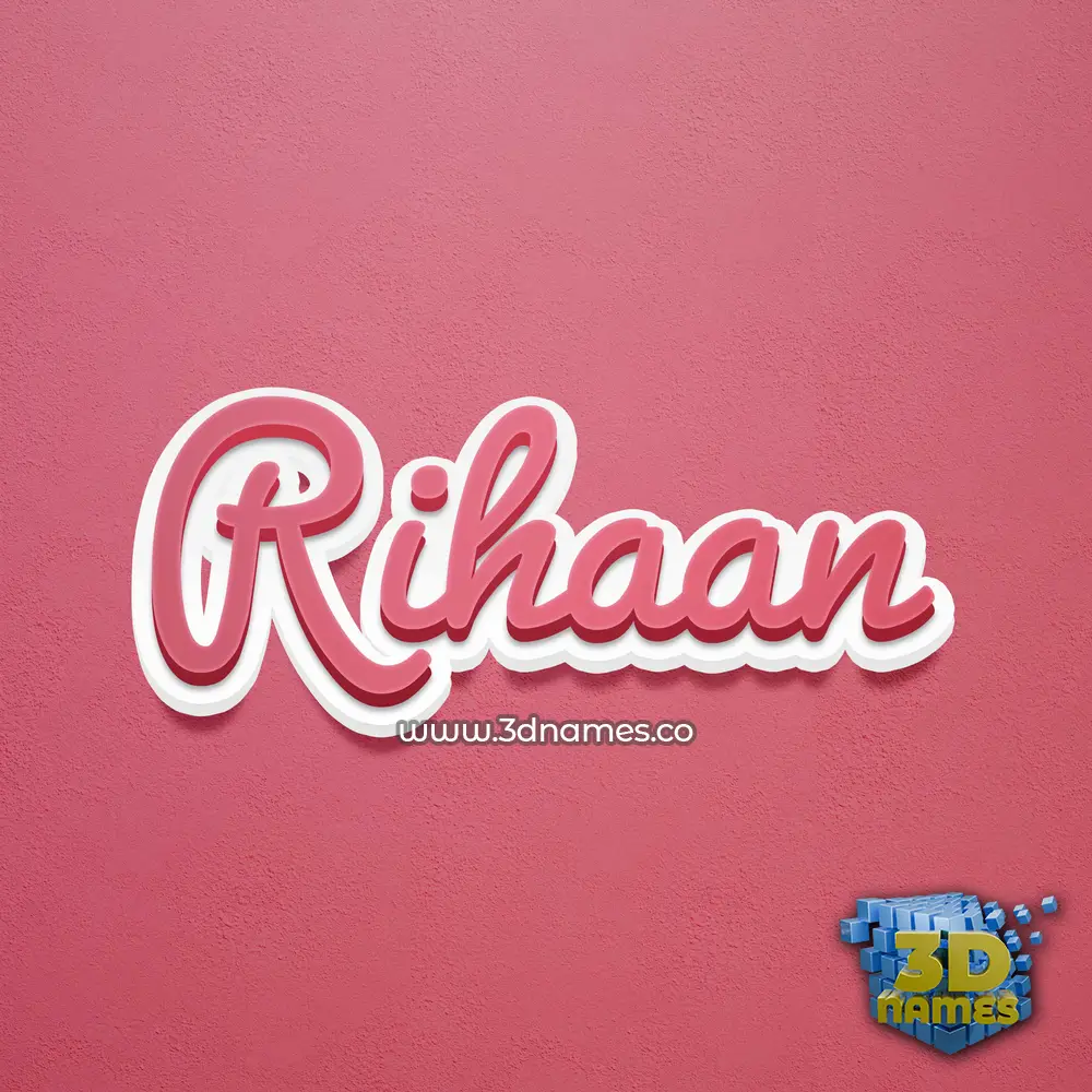 rihaan in Red Scribble style - 3D name wallpaper