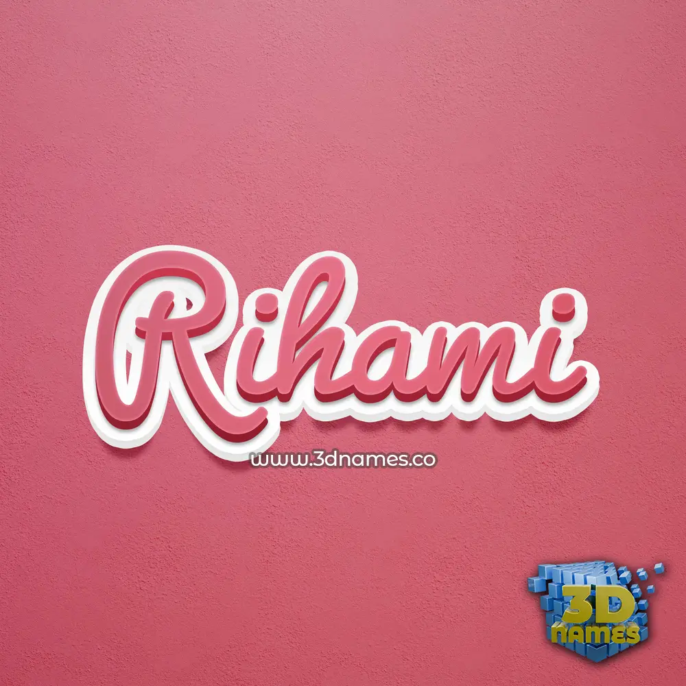 rihami in Red Scribble style - 3D name wallpaper