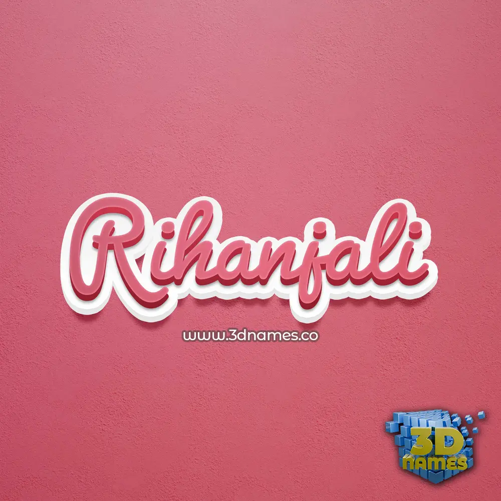 rihanjali in Red Scribble style - 3D name wallpaper