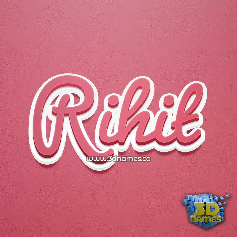 rihit in Red Scribble style - 3D name wallpaper