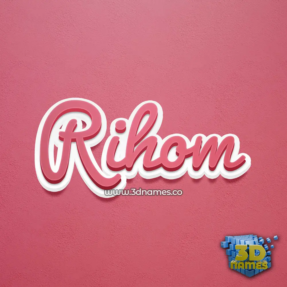 rihom in Red Scribble style - 3D name wallpaper