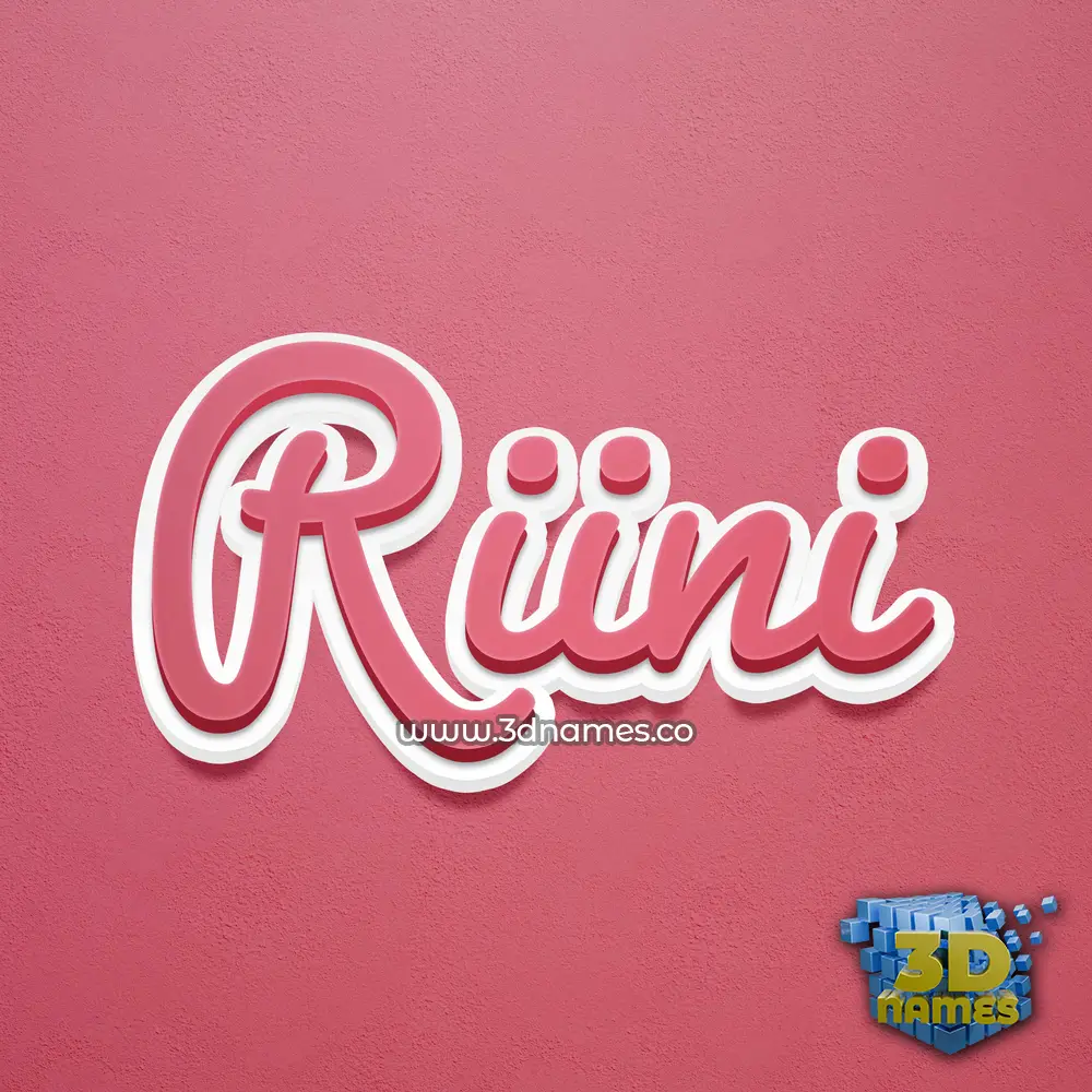 riini in Red Scribble style - 3D name wallpaper