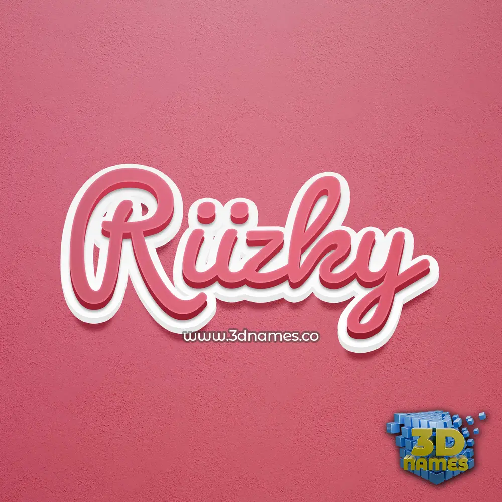 riizky in Red Scribble style - 3D name wallpaper