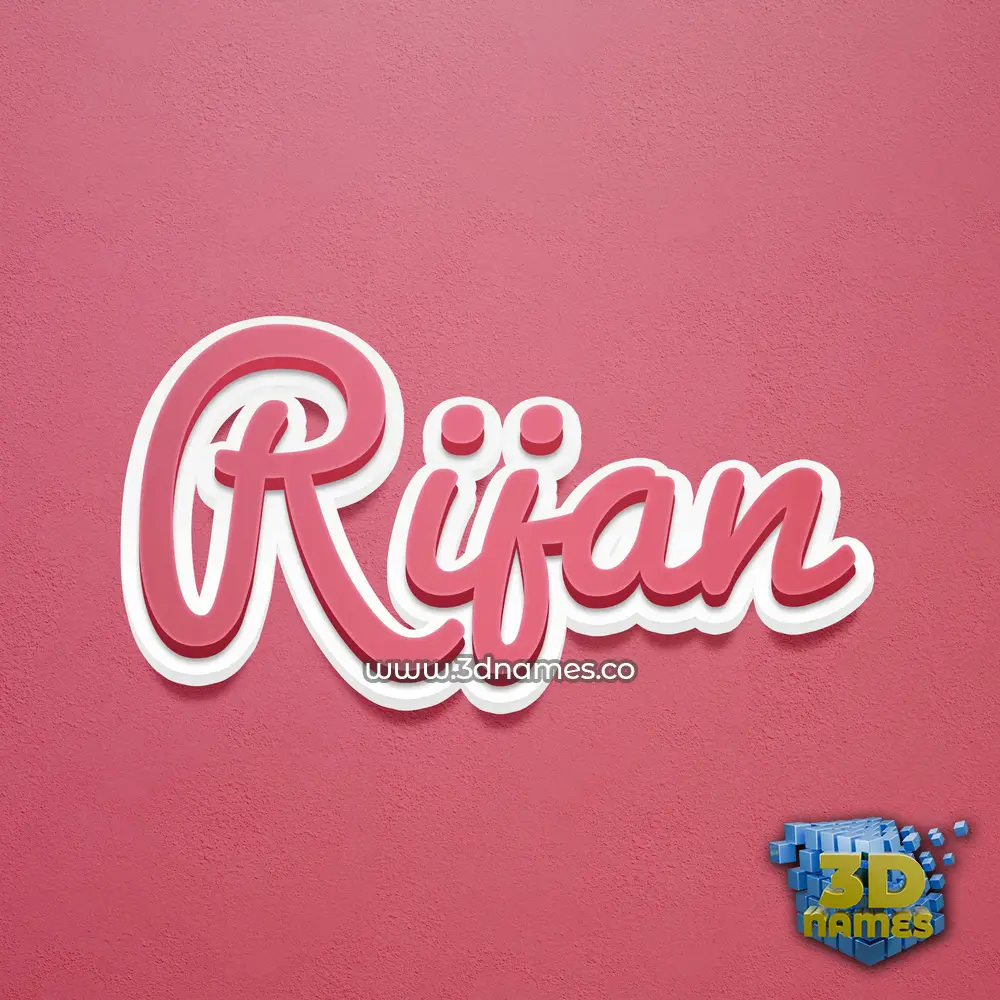 rijan in Red Scribble style - 3D name wallpaper