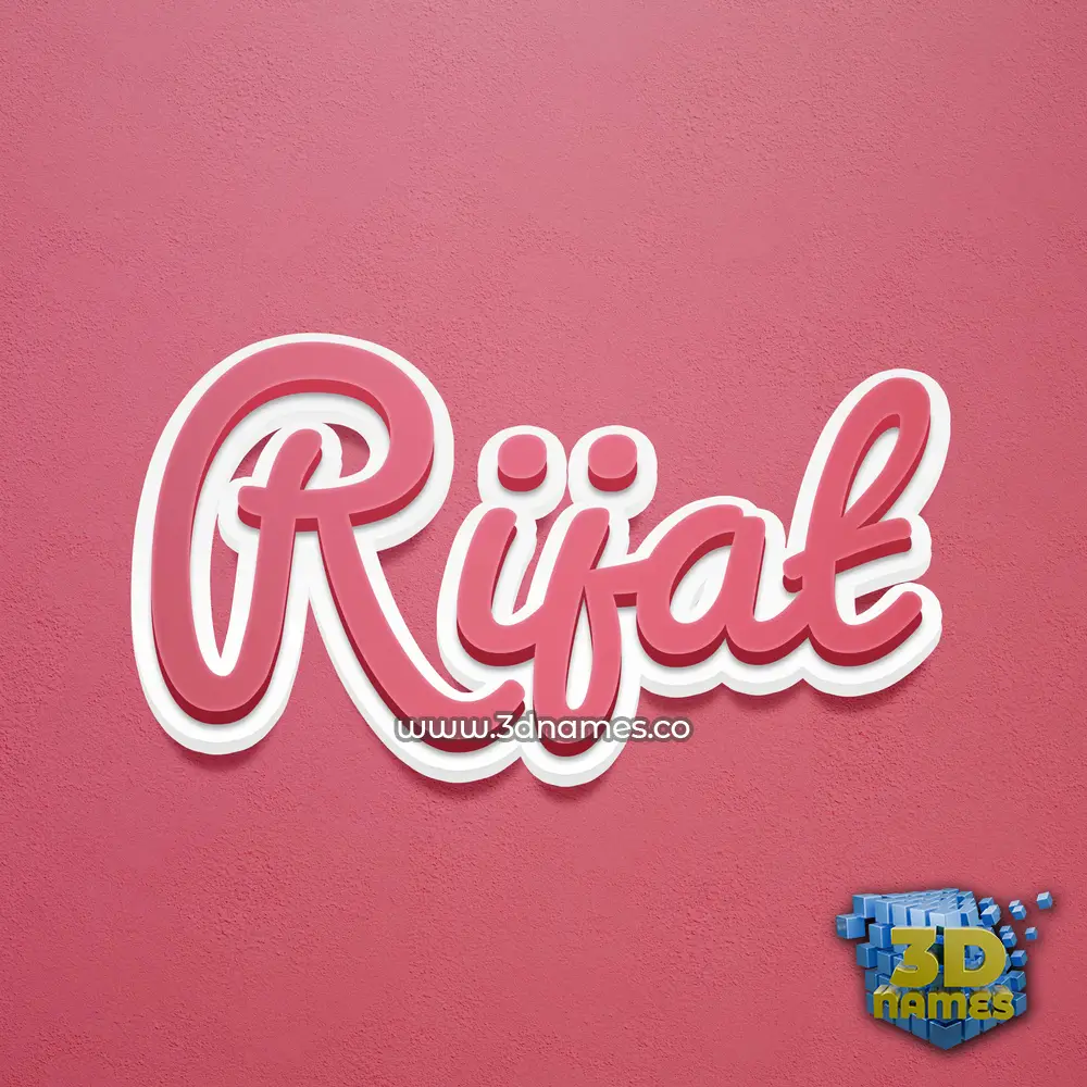 rijat in Red Scribble style - 3D name wallpaper