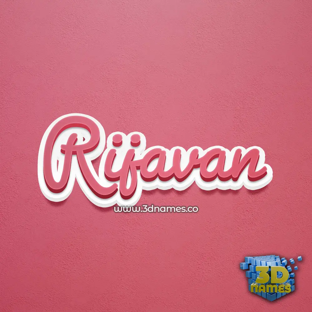 rijavan in Red Scribble style - 3D name wallpaper