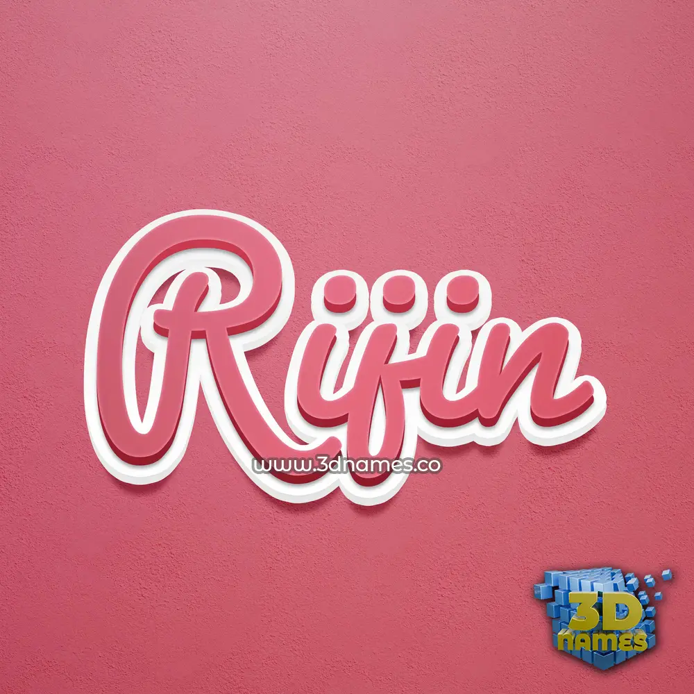 rijin in Red Scribble style - 3D name wallpaper