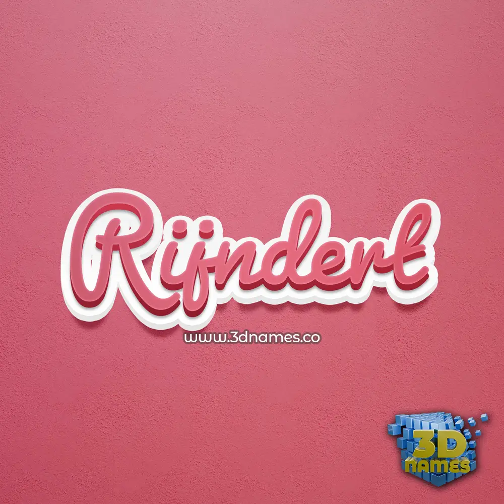 rijndert in Red Scribble style - 3D name wallpaper