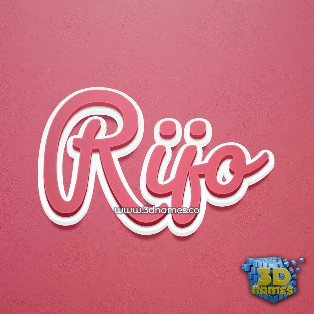 rijo in Red Scribble style - 3D name wallpaper