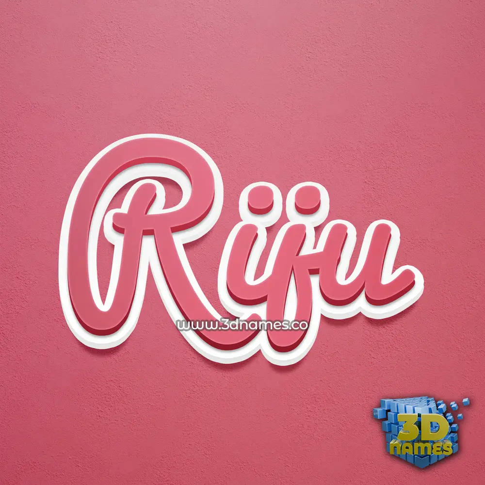 riju in Red Scribble style - 3D name wallpaper