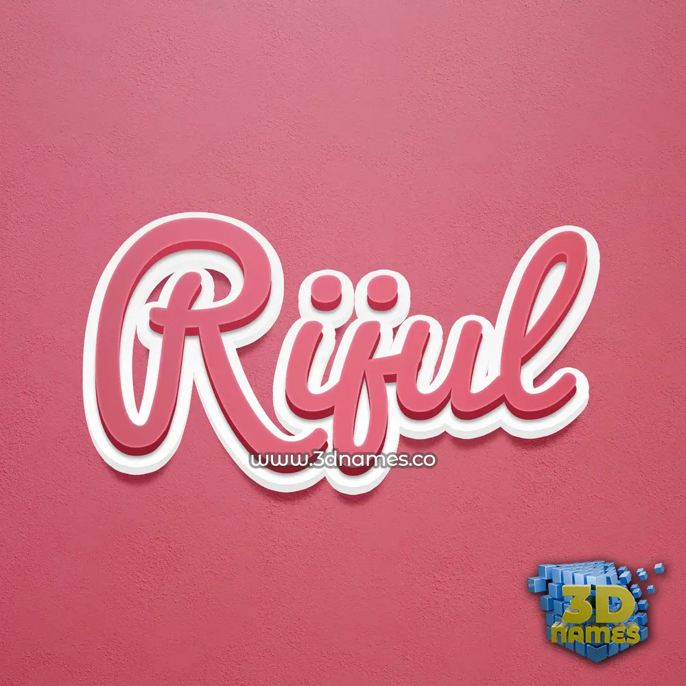 rijul in Red Scribble style - 3D name wallpaper