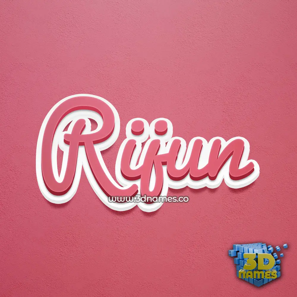 rijun in Red Scribble style - 3D name wallpaper