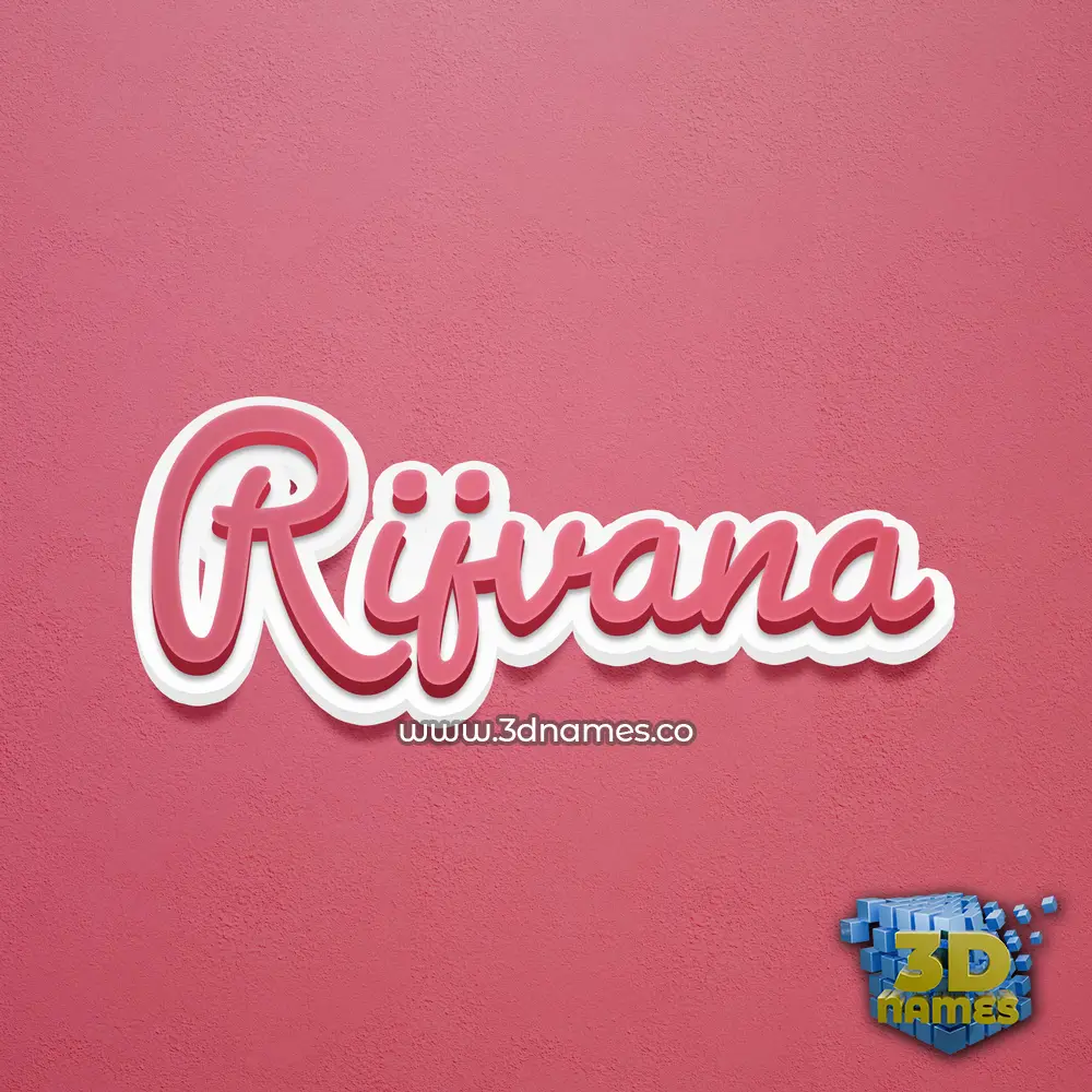 rijvana in Red Scribble style - 3D name wallpaper