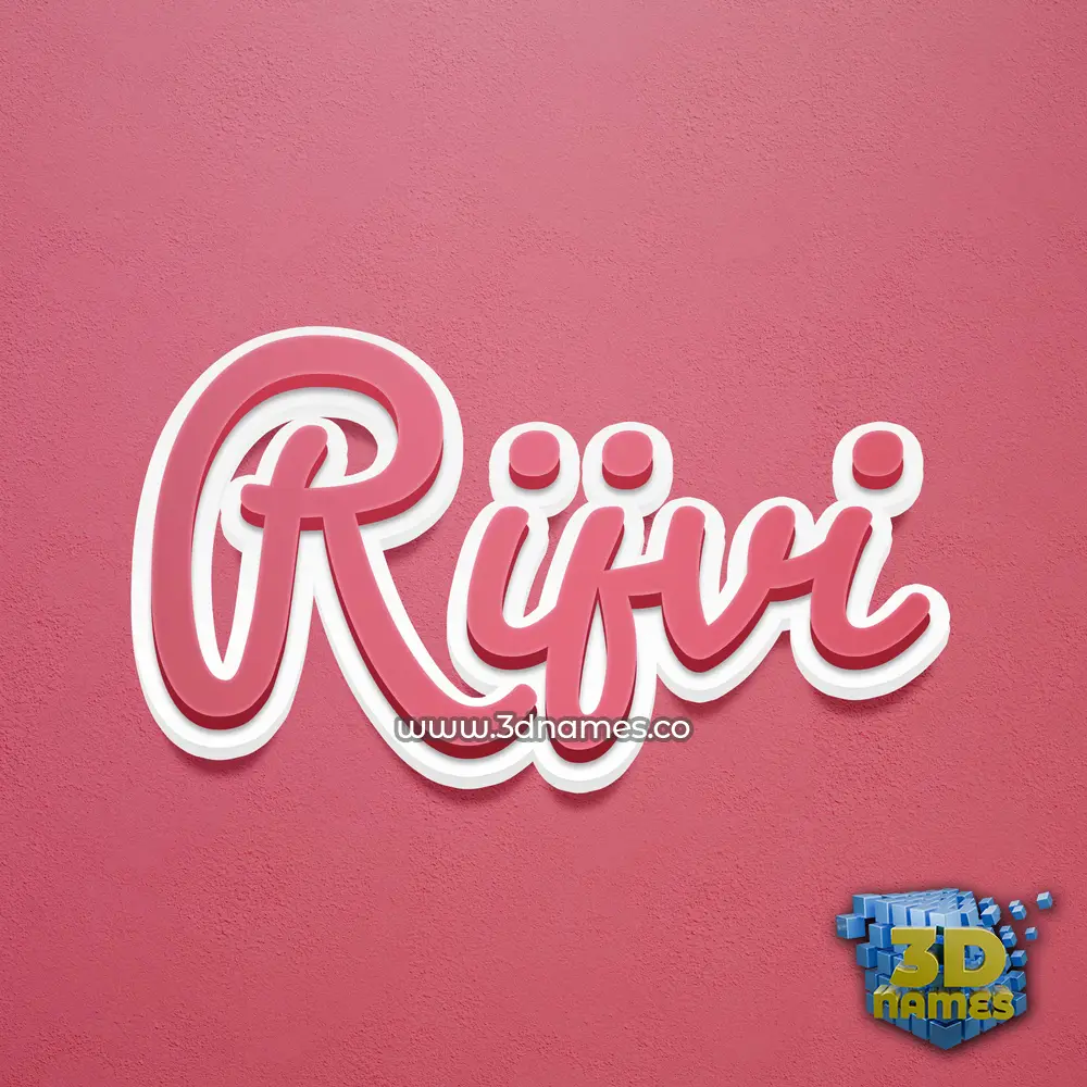 rijvi in Red Scribble style - 3D name wallpaper