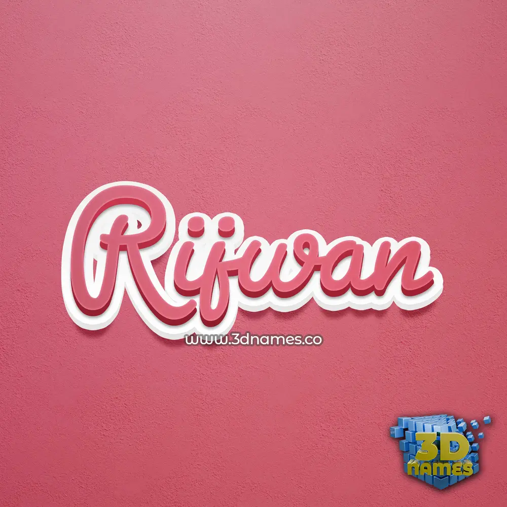 rijwan in Red Scribble style - 3D name wallpaper