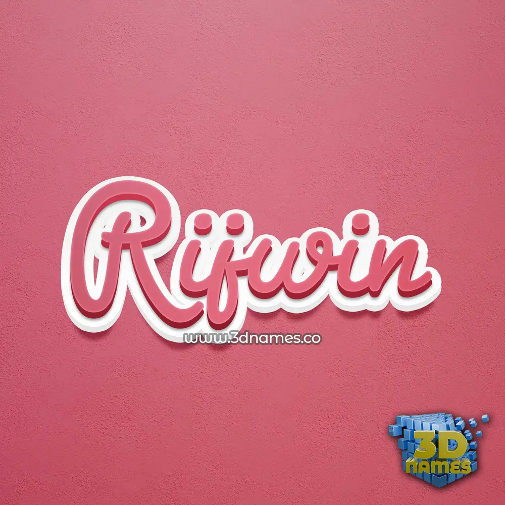 rijwin in Red Scribble style - 3D name wallpaper