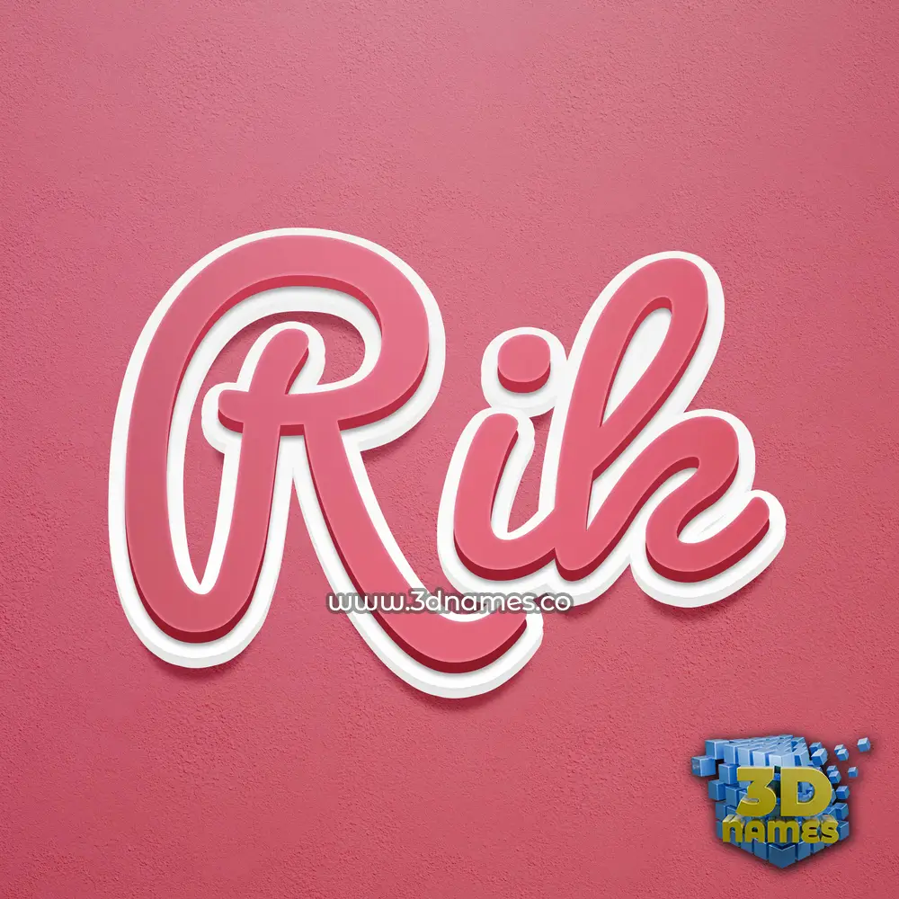 rik in Red Scribble style - 3D name wallpaper