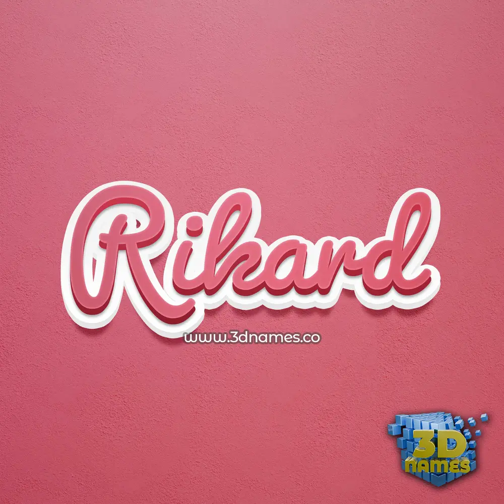 rikard in Red Scribble style - 3D name wallpaper