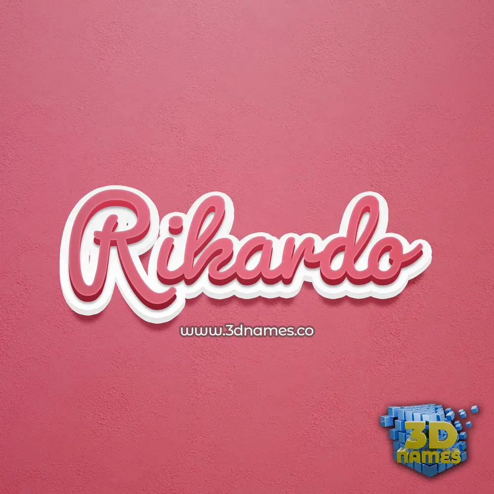 rikardo in Red Scribble style - 3D name wallpaper