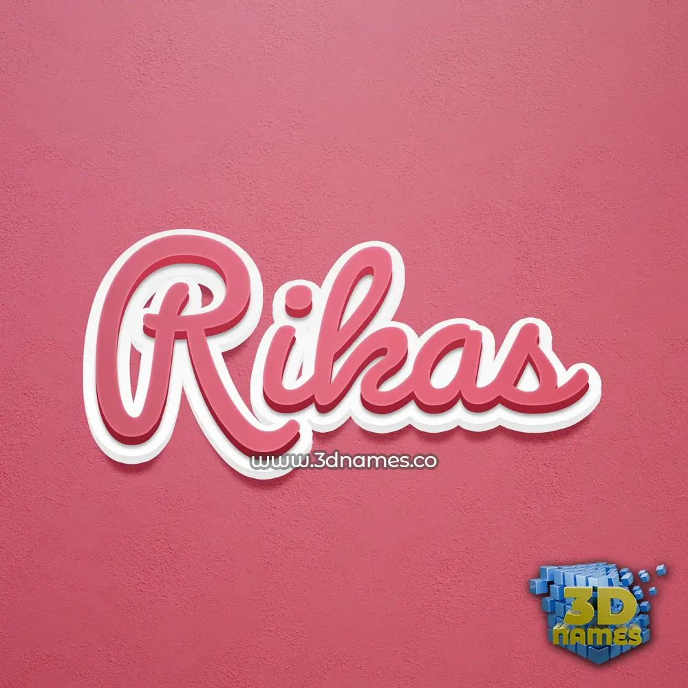 rikas in Red Scribble style - 3D name wallpaper