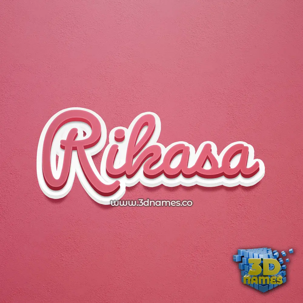 rikasa in Red Scribble style - 3D name wallpaper