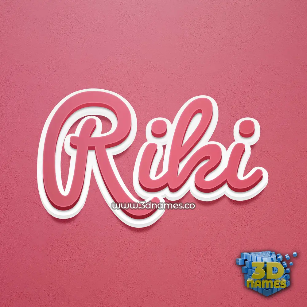 riki in Red Scribble style - 3D name wallpaper