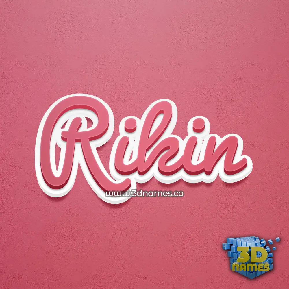 rikin in Red Scribble style - 3D name wallpaper