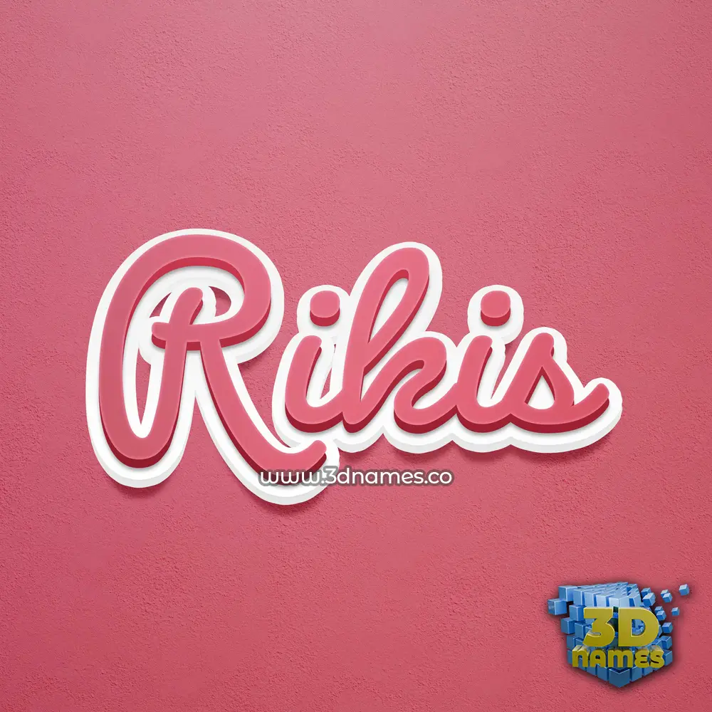 rikis in Red Scribble style - 3D name wallpaper