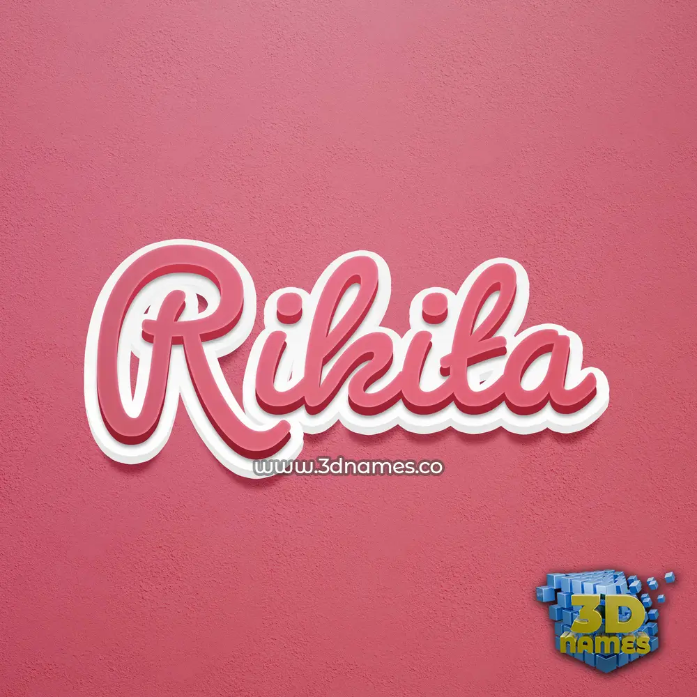 rikita in Red Scribble style - 3D name wallpaper
