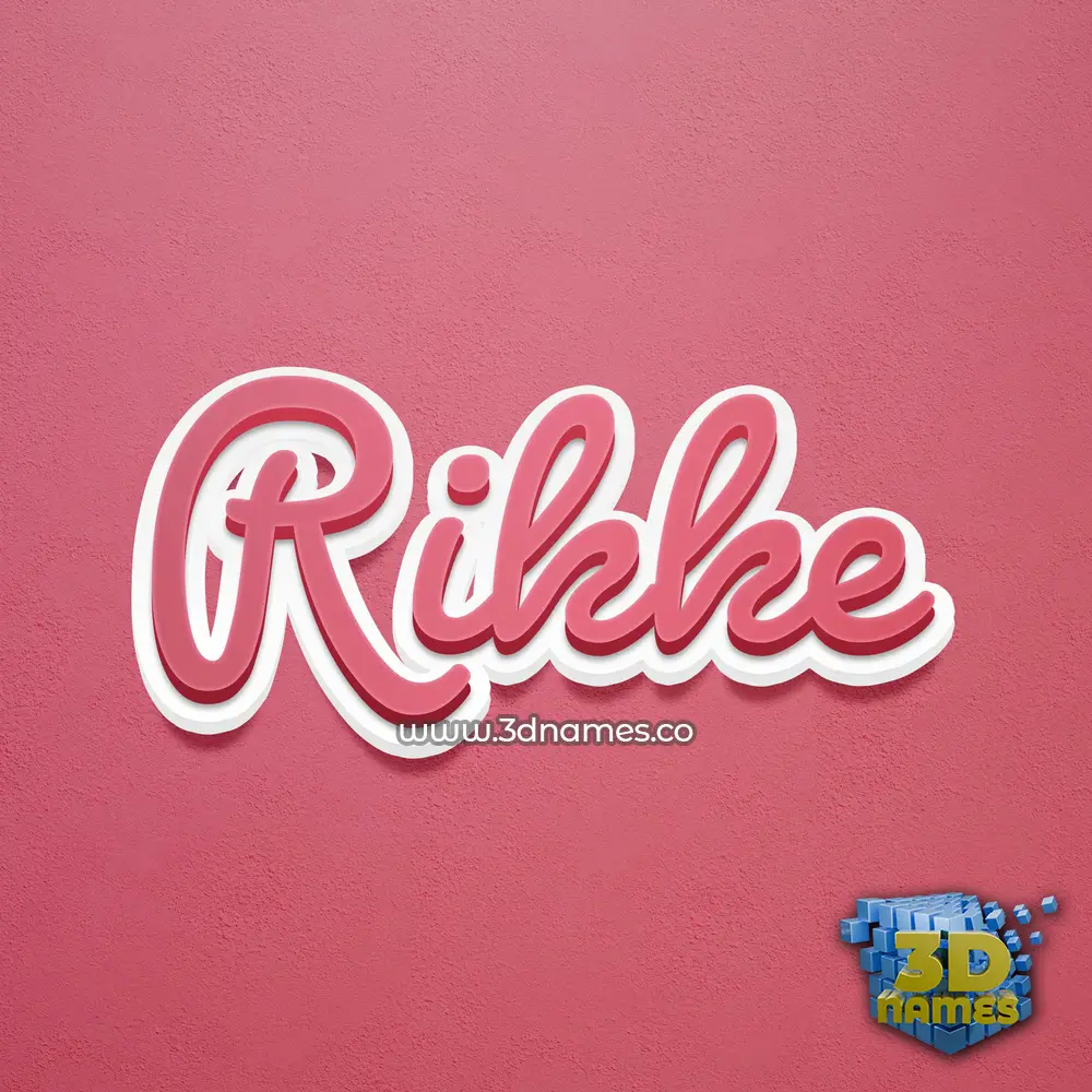 rikke in Red Scribble style - 3D name wallpaper