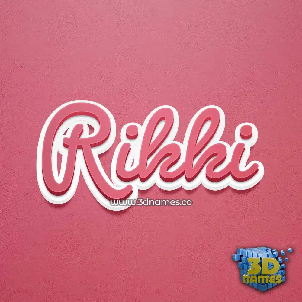 rikki in Red Scribble style - 3D name wallpaper