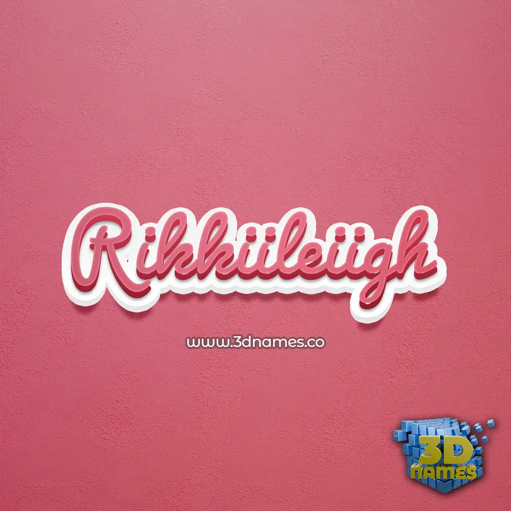 rikkiileiigh in Red Scribble style - 3D name wallpaper