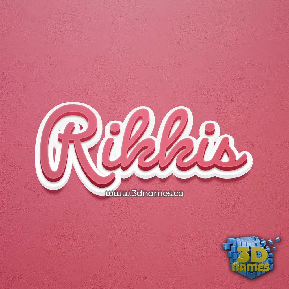 rikkis in Red Scribble style - 3D name wallpaper