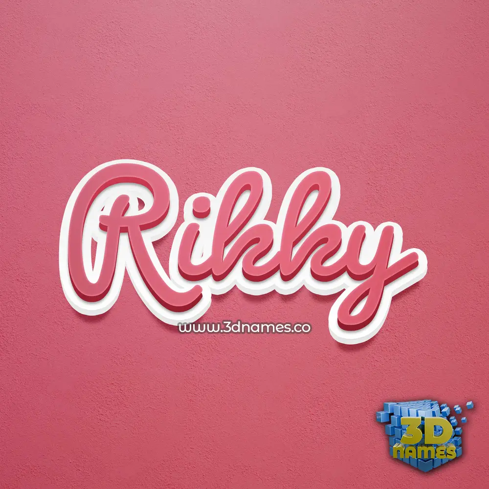 rikky in Red Scribble style - 3D name wallpaper