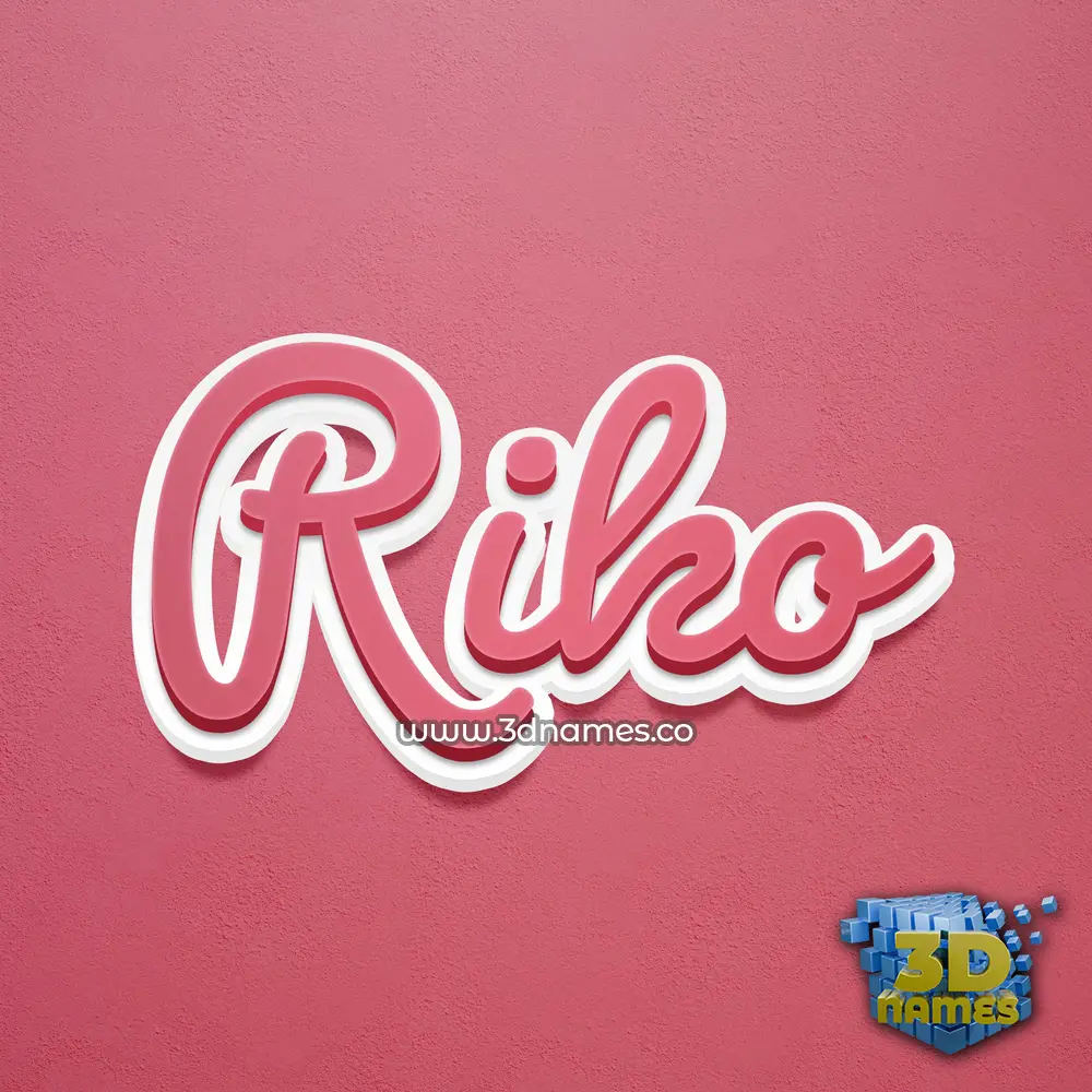 riko in Red Scribble style - 3D name wallpaper