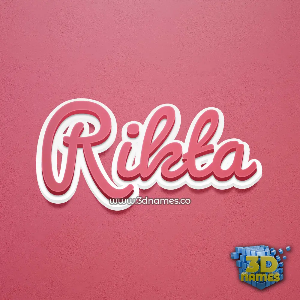 rikta in Red Scribble style - 3D name wallpaper