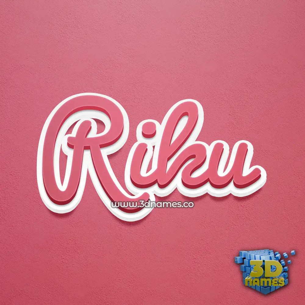 riku in Red Scribble style - 3D name wallpaper