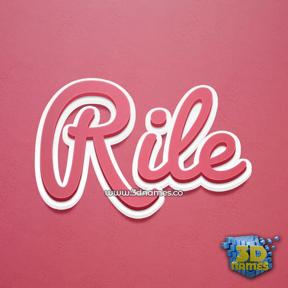rile in Red Scribble style - 3D name wallpaper