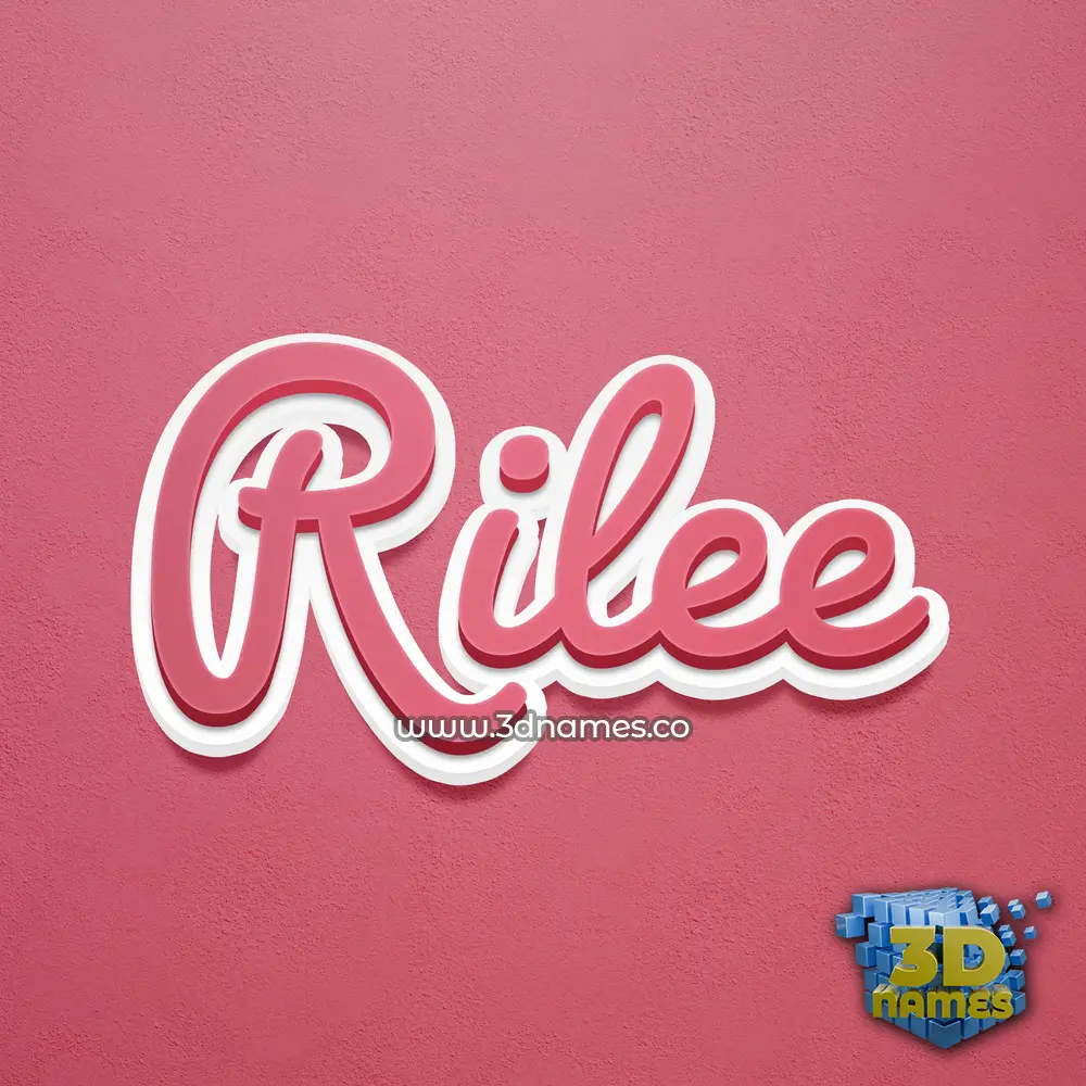 rilee in Red Scribble style - 3D name wallpaper