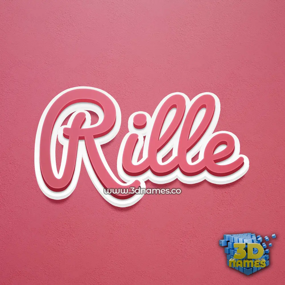 rille in Red Scribble style - 3D name wallpaper