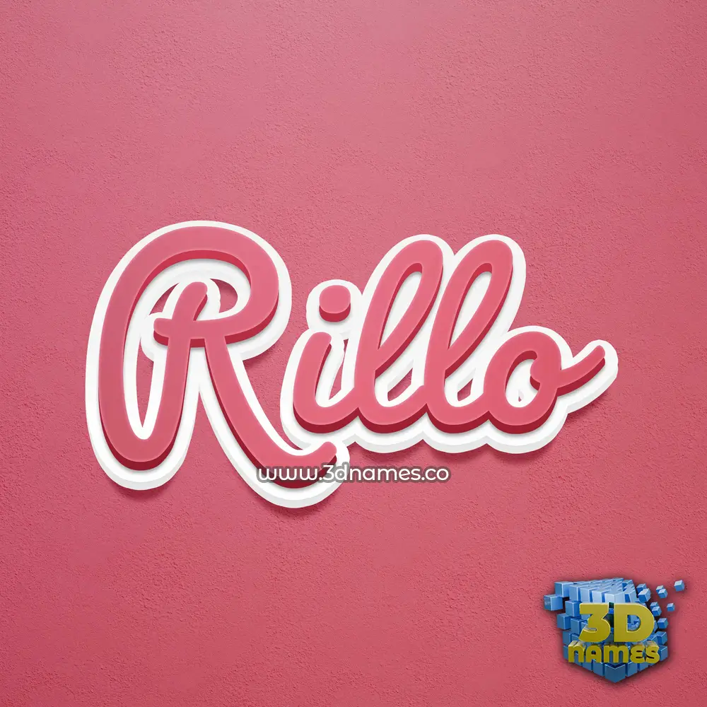 rillo in Red Scribble style - 3D name wallpaper