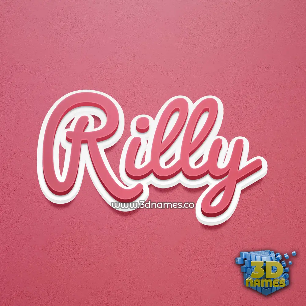 rilly in Red Scribble style - 3D name wallpaper