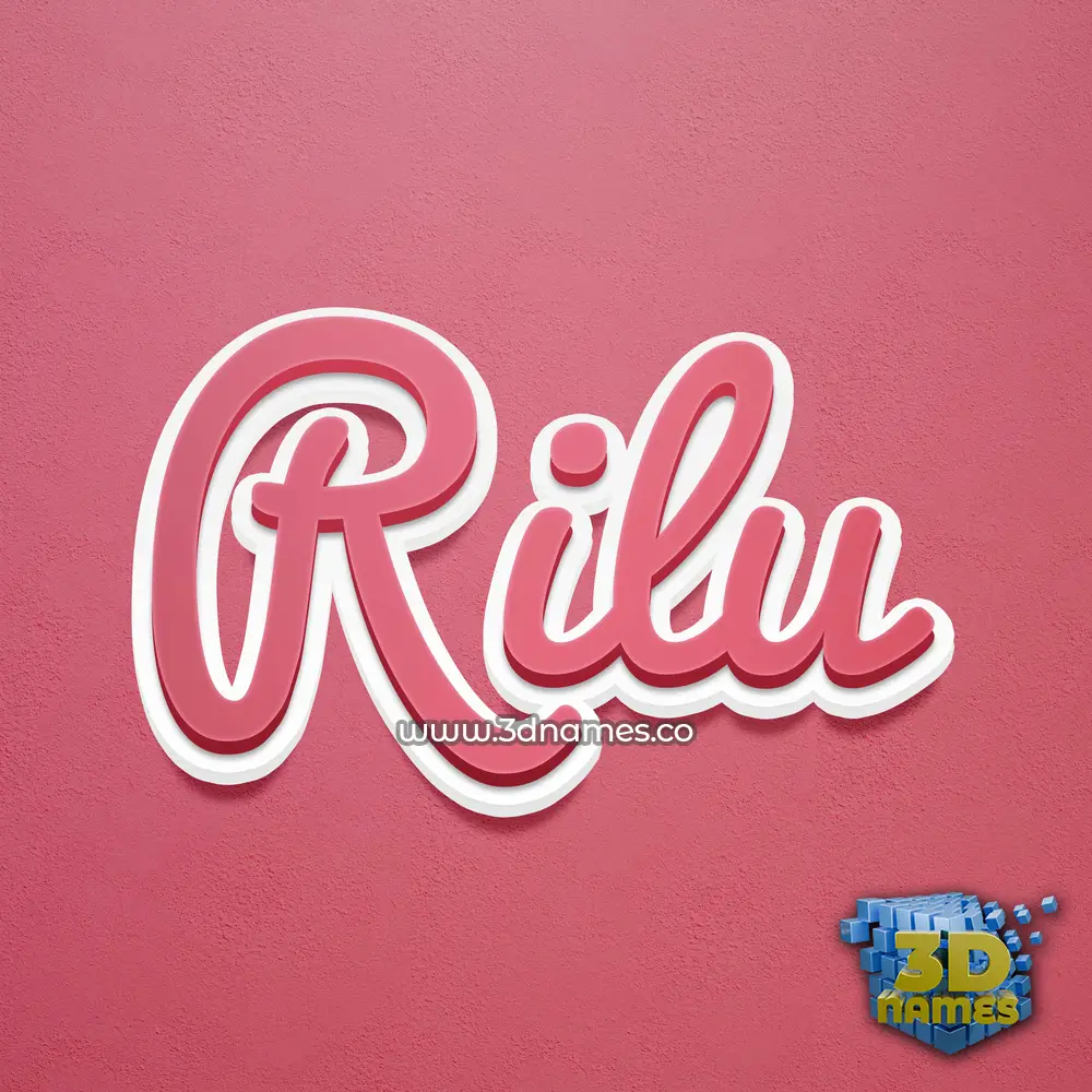 rilu in Red Scribble style - 3D name wallpaper