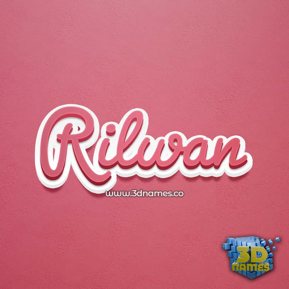 rilwan in Red Scribble style - 3D name wallpaper