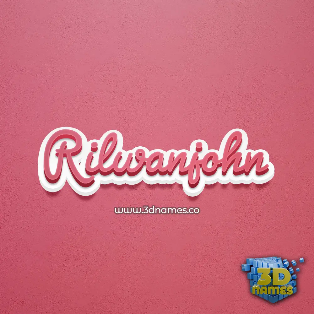 rilwanjohn in Red Scribble style - 3D name wallpaper